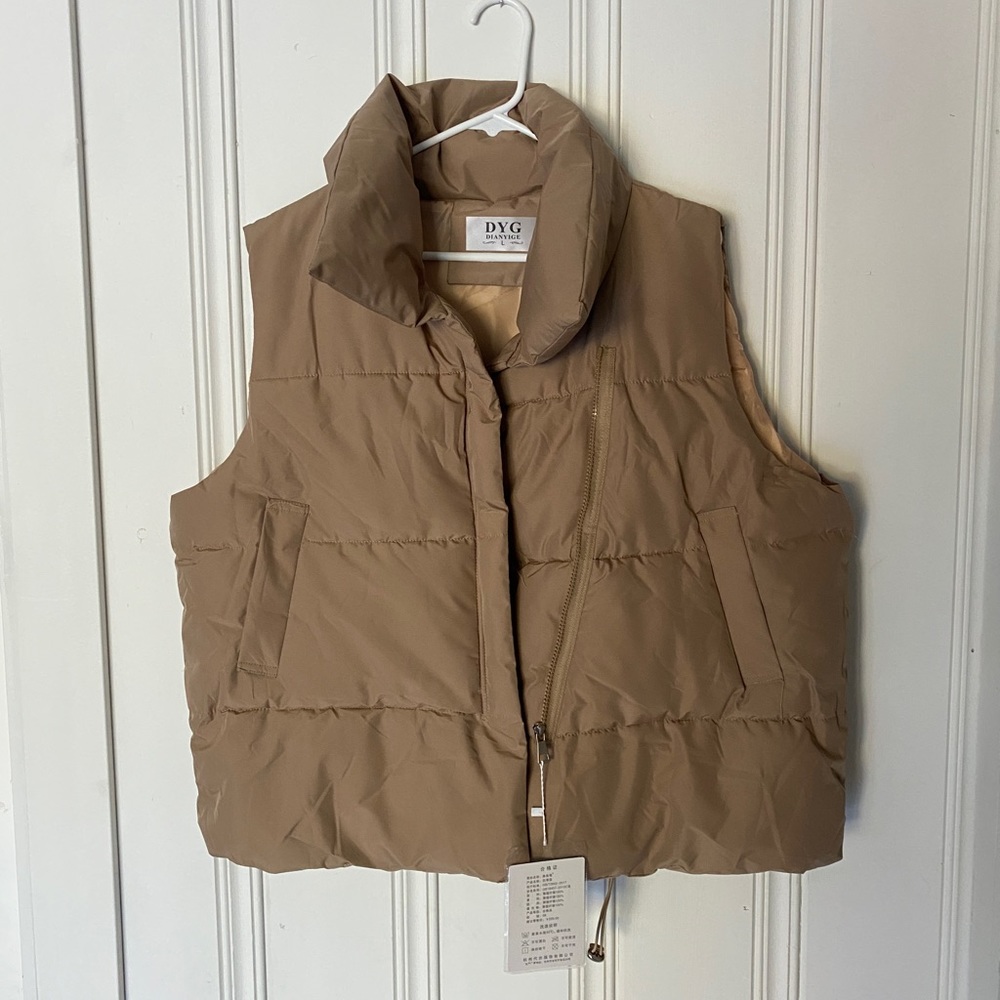 Khaki puffer vest